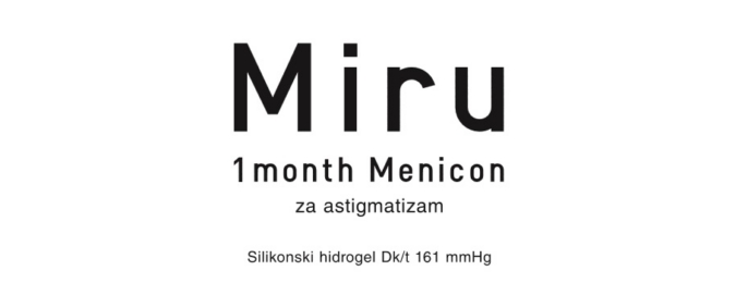 Miru 1 month Menicon za astigmatizam